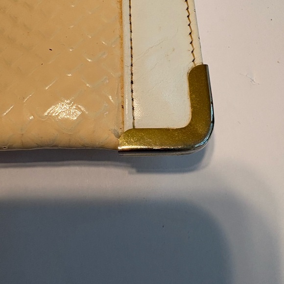 Clutch Koret Lizard Skin Cream & White Signature Handbag Metal Clasp Vintage - Picture 14 of 15